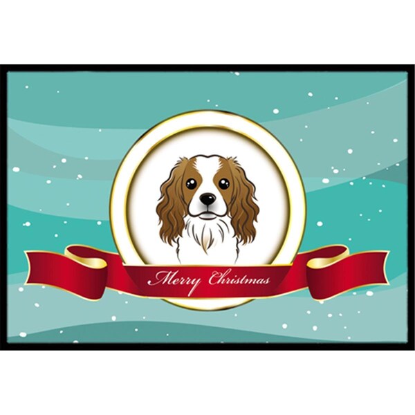 Carolines Treasures Cavalier Spaniel Merry Christmas Indoor and Outdoor Mat- 24 x 36 in. BB1534JMAT - main